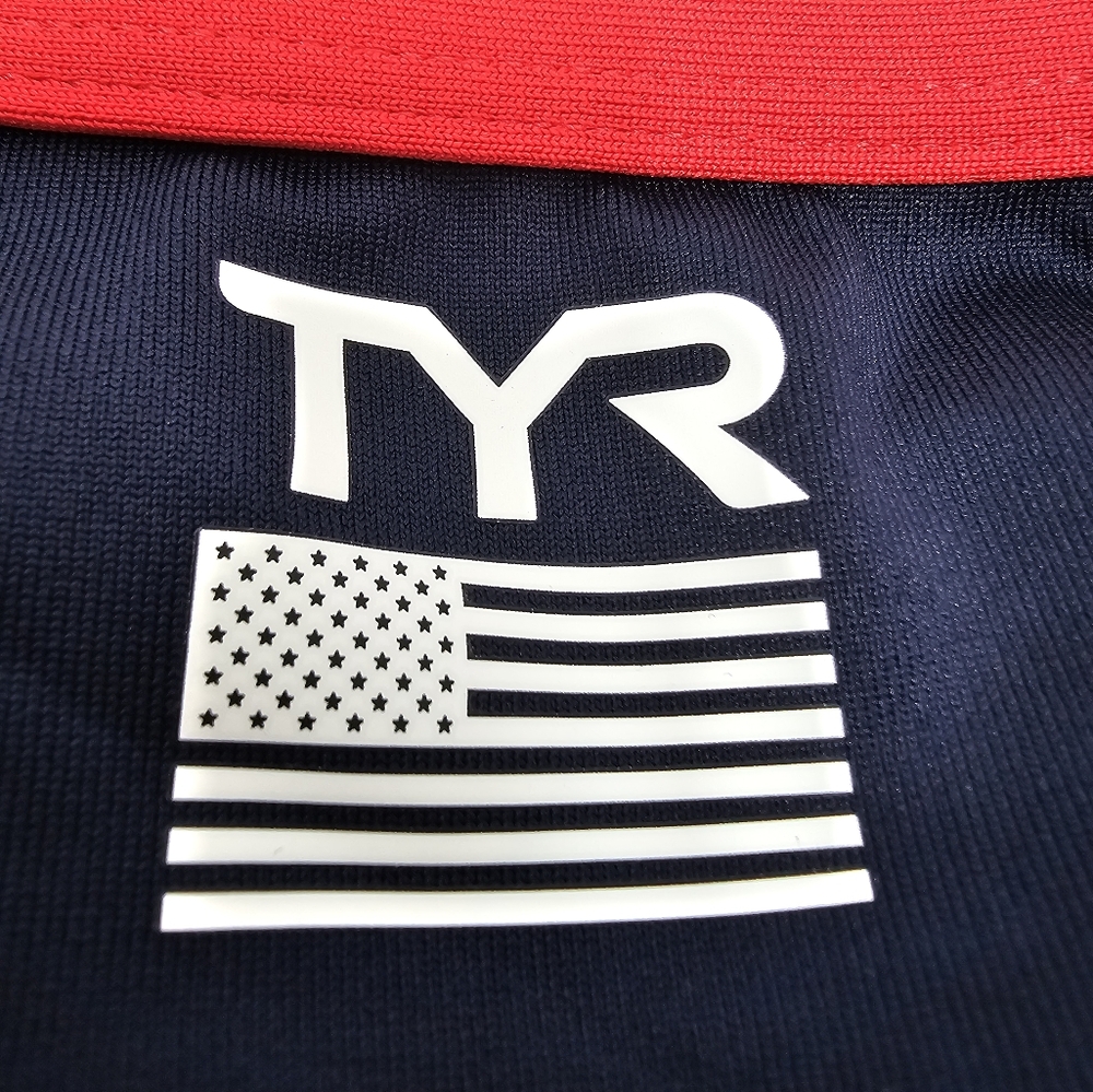 NWT TYR Durafast Elite Diamondfit One Piece Swimsuit Navy Red XL Keyhole Back - Picture 6 of 12